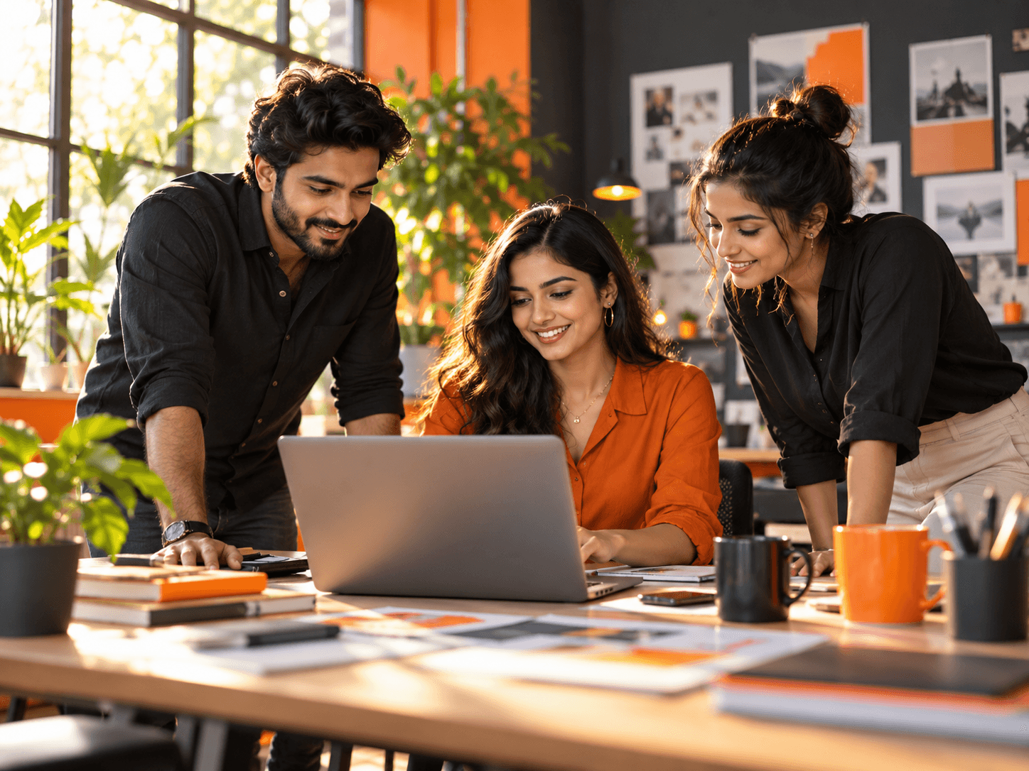 Digital marketing professionals collaborating on a growth strategy